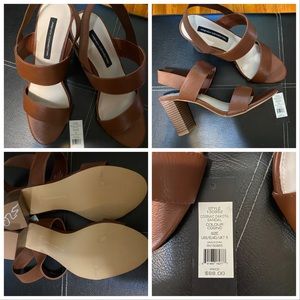 French Connection Dakota Sandal Cognac Brown women us size 9